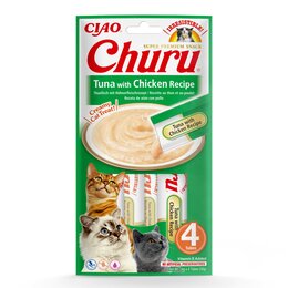 Przysmak dla kota INABA Ciao Churu Tuńczyk z kurczakiem (4 x 14 g)