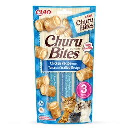 Przysmak dla kota INABA Churu Bites Kurczak z tuńczykiem i przegrzebki (3 x 10 g)