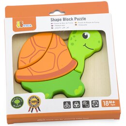 Puzzle drewniane VIGA Pierwsze puzzle maluszka Żółwik 59933