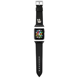 Pasek KARL LAGERFELD Ikonik Saffiano Karl's Head do Apple Watch 38/40/41mm Czarny