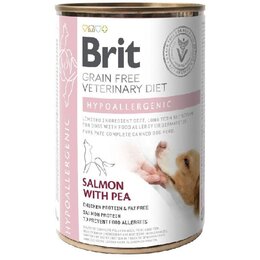 Karma dla psa BRIT Grain Free Veterinary Diets Dog Hypoallergenic Łosoś z groszkiem 400g