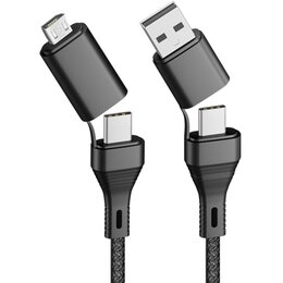 Kabel USB/USB-C - USB-C/Micro USB FOREVER Core 1.2 m Czarny