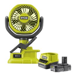Wentylator RYOBI RCF18-0 + Akumulator RYOBI ONE+ RC18120-120 2Ah 18V + ładowarka