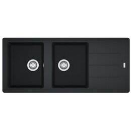 Zlewozmywak dwukomorowy z ociekaczem FRANKE Basis BFG 621-116 114.0676.263 Onyx 50x116