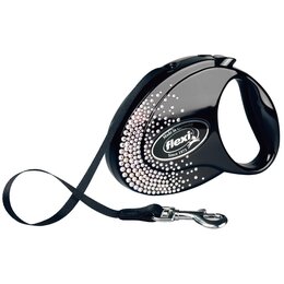 Smycz FLEXI Splash Crystal M (5 m - 25 kg) Czarny