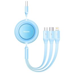 Kabel USB - Lightning/USB-C/Micro USB BASEUS Bright Mirror 2 1.1 m Błękitny