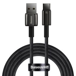Kabel USB - USB-C BASEUS Tungsten Gold 100W 2m Czarny