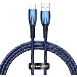 Kabel USB - USB-C BASEUS Glimmer 100W 1 m Niebieski