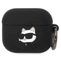Etui na słuchawki KARL LAGERFELD Silicone Choupette Head 3D do Apple AirPods 3 Czarny