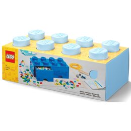 Pojemnik na LEGO z szufladkami Brick 8 Jasnoniebieski 40061736