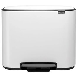 Kosz na śmieci z pedałem BRABANTIA Bo 121388 ciche zamykanie, wyjmowane wiadro, malowany 36L Biały