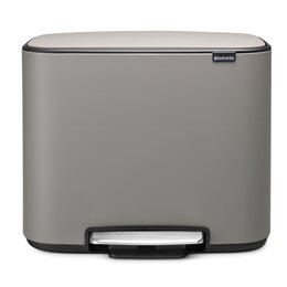 Kosz na śmieci z pedałem BRABANTIA 121562 Bo przenośny, podwójna komora, malowany 34L Szary