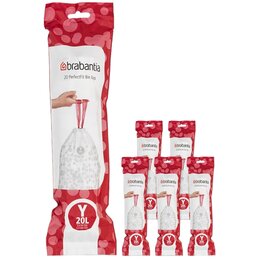 Worki na śmieci BRABANTIA 20L (120 sztuk) Czerwony