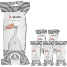 Worki na śmieci BRABANTIA PerfectFit 138782 50-60L (120 sztuk) Biały ze wzorem