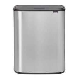Kosz na śmieci uchylny BRABANTIA Bo Touch 221422 dwukomorowy, do segregacji, System Soft Touch 60L Stalowy