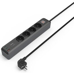 Listwa HAMA 223189 4 GN z funkcją ładowania (2xUSB Typ-C 1x UCB-A) (1.4 m)