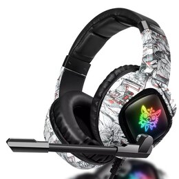 Słuchawki ONIKUMA K19 Camo Nauszne, Dźwięk przestrzenny Biały