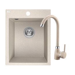 Zlewozmywak LAVEO Chichi SBHA410T Beżowy + bateria