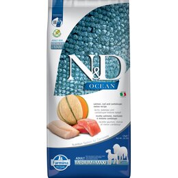 Karma dla psa FARMINA N&D Ocean Łosoś z dorszem i melonem Adult Medium & Maxi 12 kg