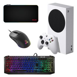Konsola MICROSOFT XBOX Series S + Klawiatura MAD DOG GK700 RGB + Mysz MAD DOG GM315 + Podkładka MAD DOG GMPR702 RGB XXL