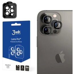 Szkło hartowane na obiektyw 3MK Lens Protection Pro do Apple iPhone 15 Pro Grafitowy