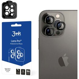 Szkło hartowane na obiektyw 3MK Lens Protection Pro do Apple iPhone 15 Pro Max Grafitowy