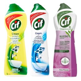 Mleczko do czyszczenia CIF Cream Lemon, Original 2 x 540 ml + Mleczko do czyszczenia CIF Cream Pink Flowers 780 ml