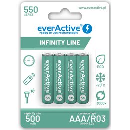 Akumulatorki R03/AAA 500 mAh EVERACTIVE Infinity Line (4 szt.)