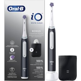 Szczoteczka magnetyczna ORAL-B iO White Clean Czarny (końcówka wybielająca + pokrowiec)