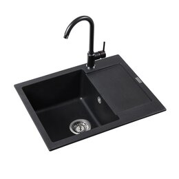 Zlewozmywak jednokomorowy z ociekaczem FRANKE Maris MRG 611-62 114.0702.690 Onyx 50x62 + Bateria Pola Onyx