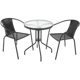 Zestaw mebli ogrodowych PATIO Bistro Antracytowo-czarny