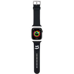 Pasek KARL LAGERFELD 3D Rubber Choupette Heads do Apple Watch (38/40/41mm) Czarny