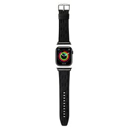 Pasek KARL LAGERFELD Saffiano Monogram do Apple Watch 38/40/41mm Czarny