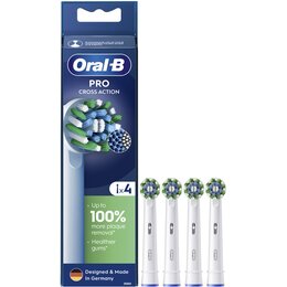 Oryginalna końcówka szczoteczki ORAL-B Pro Cross Action Biały (4 szt.) (Włókna w kształcie litery X usuwają więcej płytki)