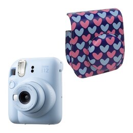 Aparat FUJIFILM Instax Mini 12 Niebieski + Pokrowiec MODUS FujiFilm Instax Mini 12 Hearts T3569