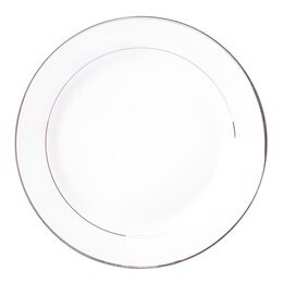 Talerz AMBITION Aura Silver 27 cm Biało-srebrny