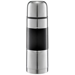 Termos AMBITION Gummy 750 ml Srebrno-czarny