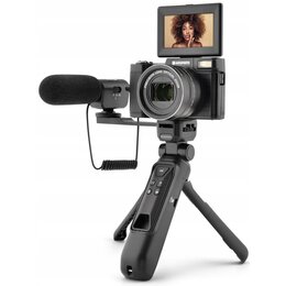 Aparat AGFAPHOTO VLG-4K Optical Czarny + Zestaw akcesoriów, 5x zoom optyczny, 24Mpix