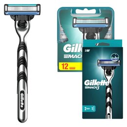 Golarka GILLETTE Mach3 + Ostrza do golarki GILLETTE Mach3 (14 sztuk)