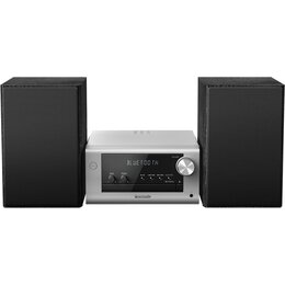 Wieża PANASONIC SC-PM704EG-S Srebrna, Odtw.CD/-R/-RW, Bluetooth, Tuner FM/DAB+, Korektor niskich i wysokich tonów
