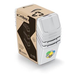 Kosz na śmieci PROSPERPLAST Sortibox SET3 ISWB20S3-427C (3x20L) Szary