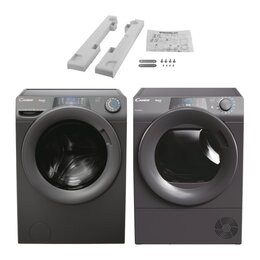 Pralka CANDY Rapido Pro RP4 476BWMRR 1-S + Suszarka CANDY RapidO Pro RP4 H7A2TRER-S + Łącznik CANDY WSK1102 2 Slim