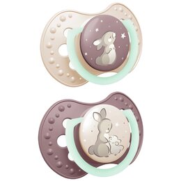 Smoczek LOVI Night&Day Girl 3-6 m (2 sztuki) Różowy