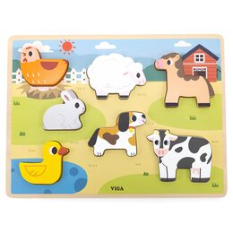 Puzzle VIGA Na podkładce: Farma 44702 (7 elementów)
