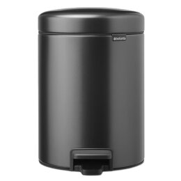 Kosz na śmieci z pedałem BRABANTIA NewIcon neutralizacja zapachów, antypoślizgowy, stal 5L Szary