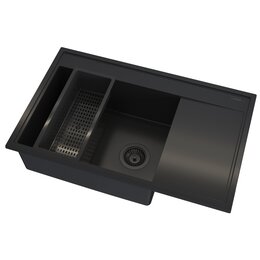 Zlewozmywak PYRAMIS Camea 1B1D L 070168402 + wkładka ociekowa Czarny
