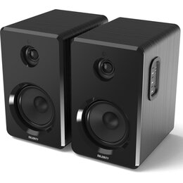 Aktywne, Podstawkowe kolumny głośnikowe MAJORITY D40 Czarne (2 szt.), Bluetooth, Sterowanie dotykowe, Wejście USB, Optyczne