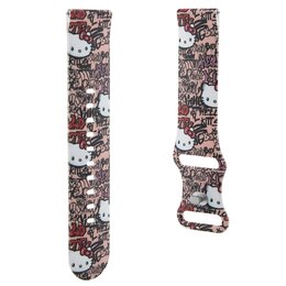 Pasek HELLO KITTY Silicone Tags Graffiti (46mm) Różowy