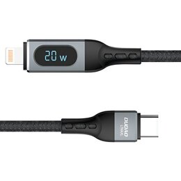 Kabel USB-C - Lightning DUDAO z wyświetlaczem LCD 20W 1 m Czarny