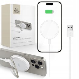 Ładowarka indukcyjna TECH-PROTECT QI15W-A33 Magnetic  15W Biały Qi MagSafe